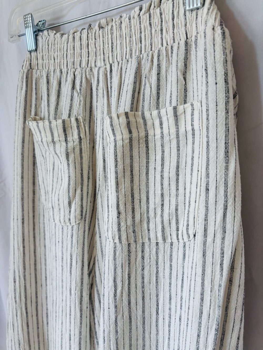 Time and Tru Linen-Blend Wide Leg Striped Pants